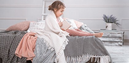 Παιδικές Κουβέρτες Γαρύφαλλο - Λευκά Είδη